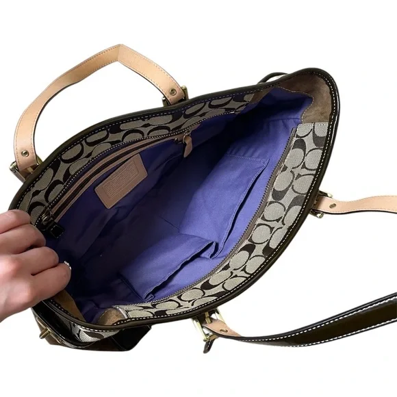 Vintage Y2K Coach Holiday Patchwork Tote Shoulder-Bag Purse - Picture 8 of 11